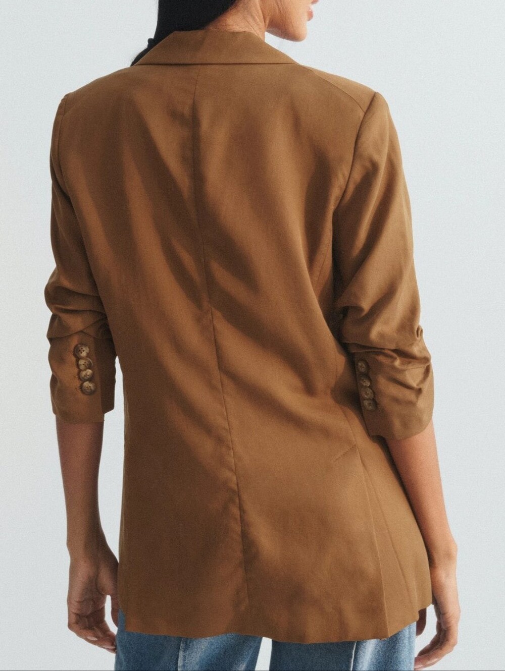 Veronica Beard Rupert Blazer Brown Lyocell 3/4 Sleeve Tailored Jacket Size 4 - Picture 2 of 14